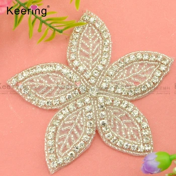 

Keering Beautiful Handmade Beaded Flower Rhinestone Appliques WRA-787