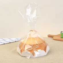Saco de plástico para bolo em 6/8, saco de embalagem para bolo, festa de aniversário em casa, embalagem de chiffon com bandeja de papel, saco de cozimento puff, com 10 peças biscoito dos doces