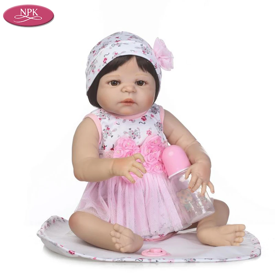 NPK Simulation 3 Month Baby Size Lifelike Reborn Baby Doll Girl Full Body SIlicone Vinyl Newborn Babies Bathe Toys Child Gifts  (7)