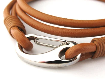 

316L Solid Swing Stainless Steel Lobster Clasp For Leather Bracelet