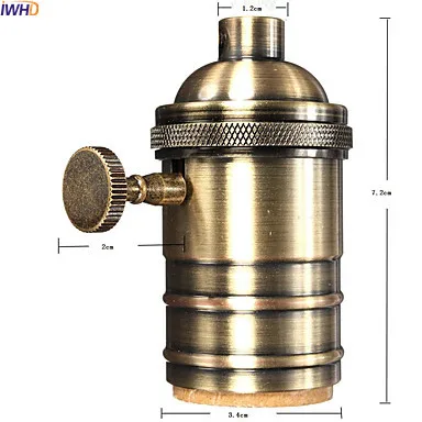 IWHD Portalamparas Винтаж E27 гнездо основание светильника с коммутатором Edison ЛАМПЫ держатель E27 держатель лампы Socket 110-220 В