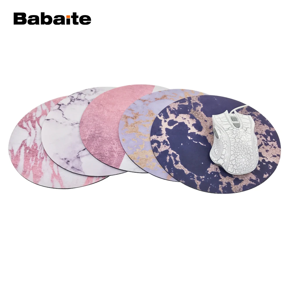 Babaite Design Modern Faux Gold Glitter Marble Unique Desktop Pad Mousepads Computer Animation Round font b