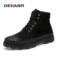DEKABR/Новые мужские Ботильоны; сезон осень-зима; ботинки из коровьей замши на шнуровке в винтажном стиле; Мужская Рабочая обувь; Роскошные повседневные зимние ботинки