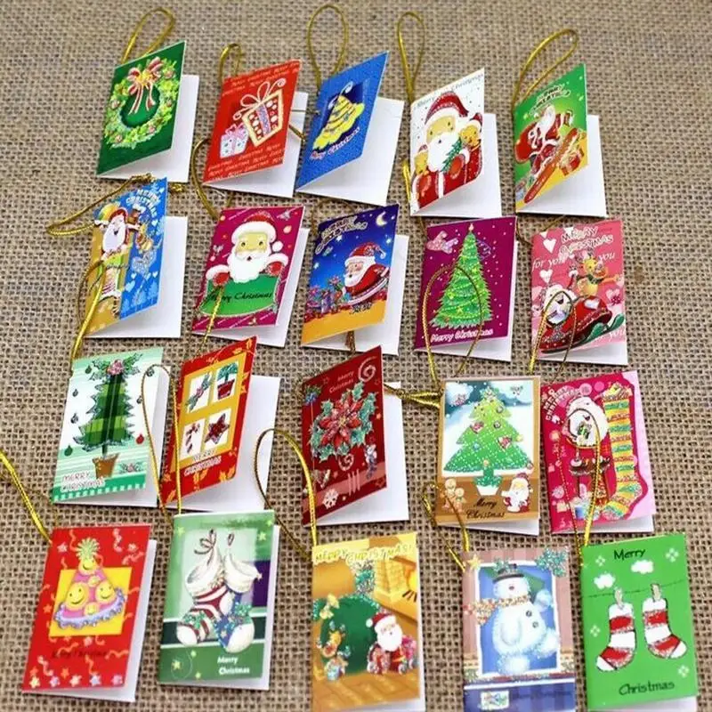 

Hoomall 20pcs Christmas Cards Xmas Trees Hanging Pendent Christmas Ornaments Decoration For Home Festival Party Supplies