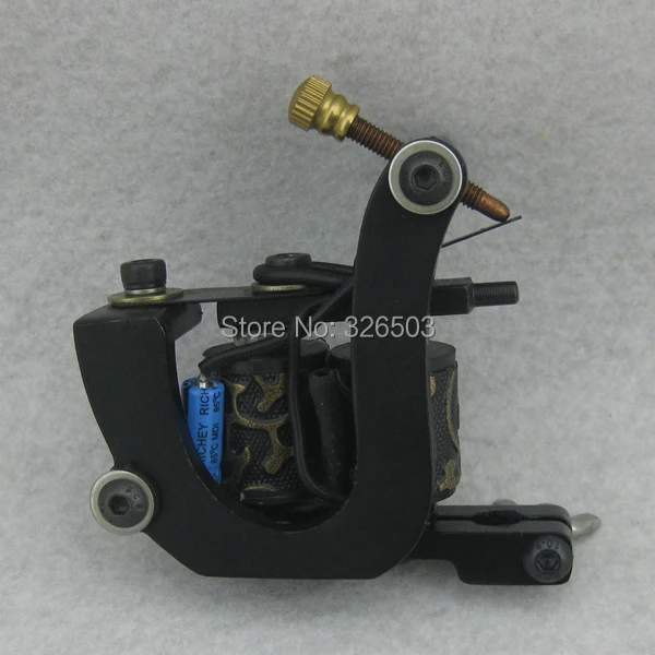 

One 10 Wrap Coils Aluminum Alloy Tattoo Machine Gun For Kit Set Supply XAM38