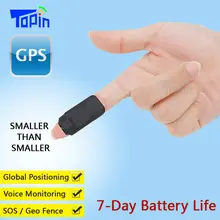 Topin mini rastreador gps d3 oculto, lbs localizador gsm gravador de voz alarme de vibração sms rastreamento ios android app para crianças carros animais de estimação