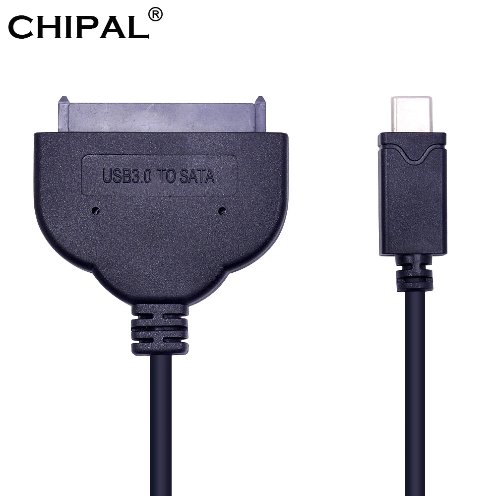 

CHIPAL USB-C USB 3.1 Type-C to SATA 3.0 Cable Adapter Type C to Serial ATA III 7+15 22Pin Converter for Macbook to 2.5" HDD SSD
