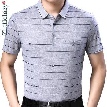

2019 brand casual summer striped short sleeve polo shirt men poloshirt jersey pocket mens polos tee shirts dress fashions 32547
