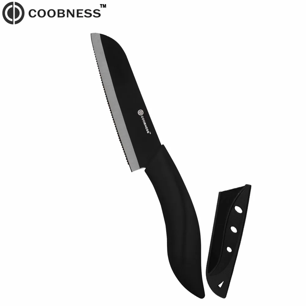 Oen Piece 5 Inch Santoku Kitchen Knife COOBNESS Brand Curved Handle