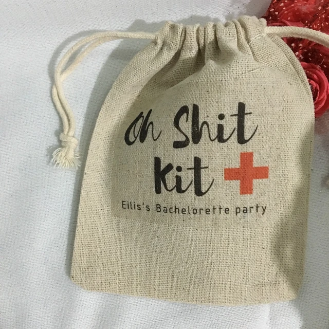 personalized wedding Party first aid Survival Hangover Kit jewelry favor  muslin Bags Bachelorette hen bridal shower favors - AliExpress