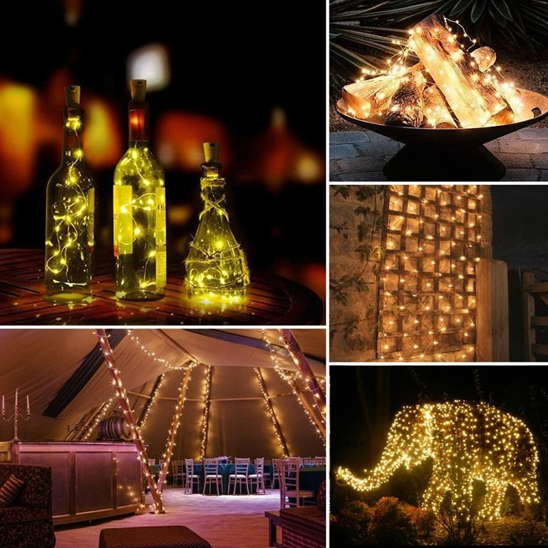 Copper Wire Outdoor Solar Powered LED String Lights 5M 10M 20M Waterproof Garland For Garden Wedding Christmas Landscape Decor (2)