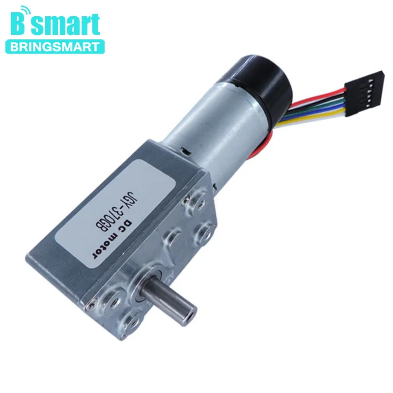 

Bringsmart DC Turbine Reducer Encoder JGY-370GB 5rpm DC Worm Gear Motor 12V Reversible Reducer Motor 128rpm Hall Encoder Motor