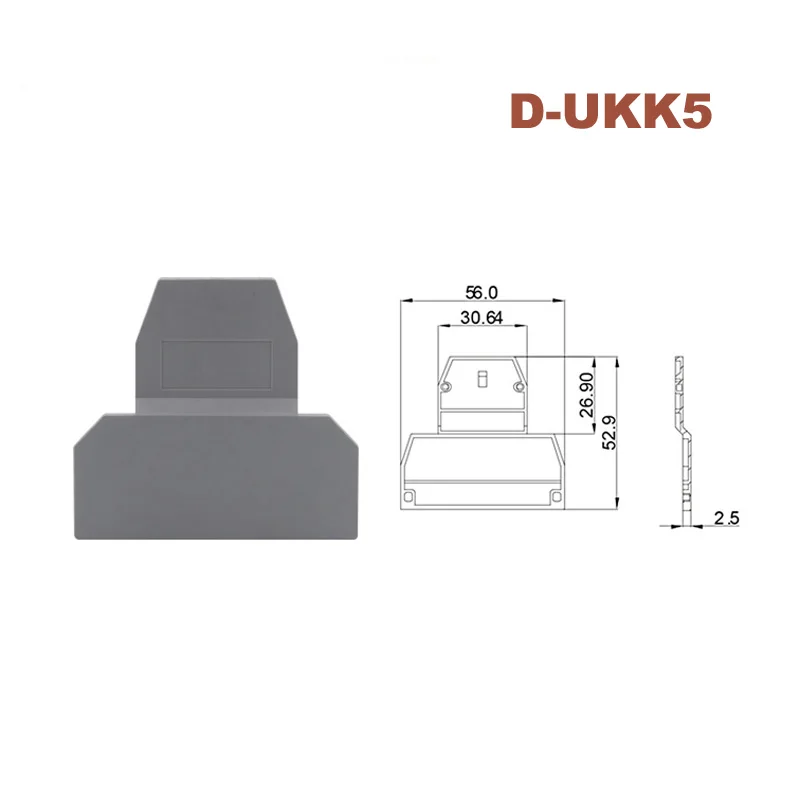 D-UKK5 двойные клеммы Концевая пластина Din винт Клеммная колодка bornier UKK5 аксессуары уплотнительная перегородка сепаратор застежка пластина