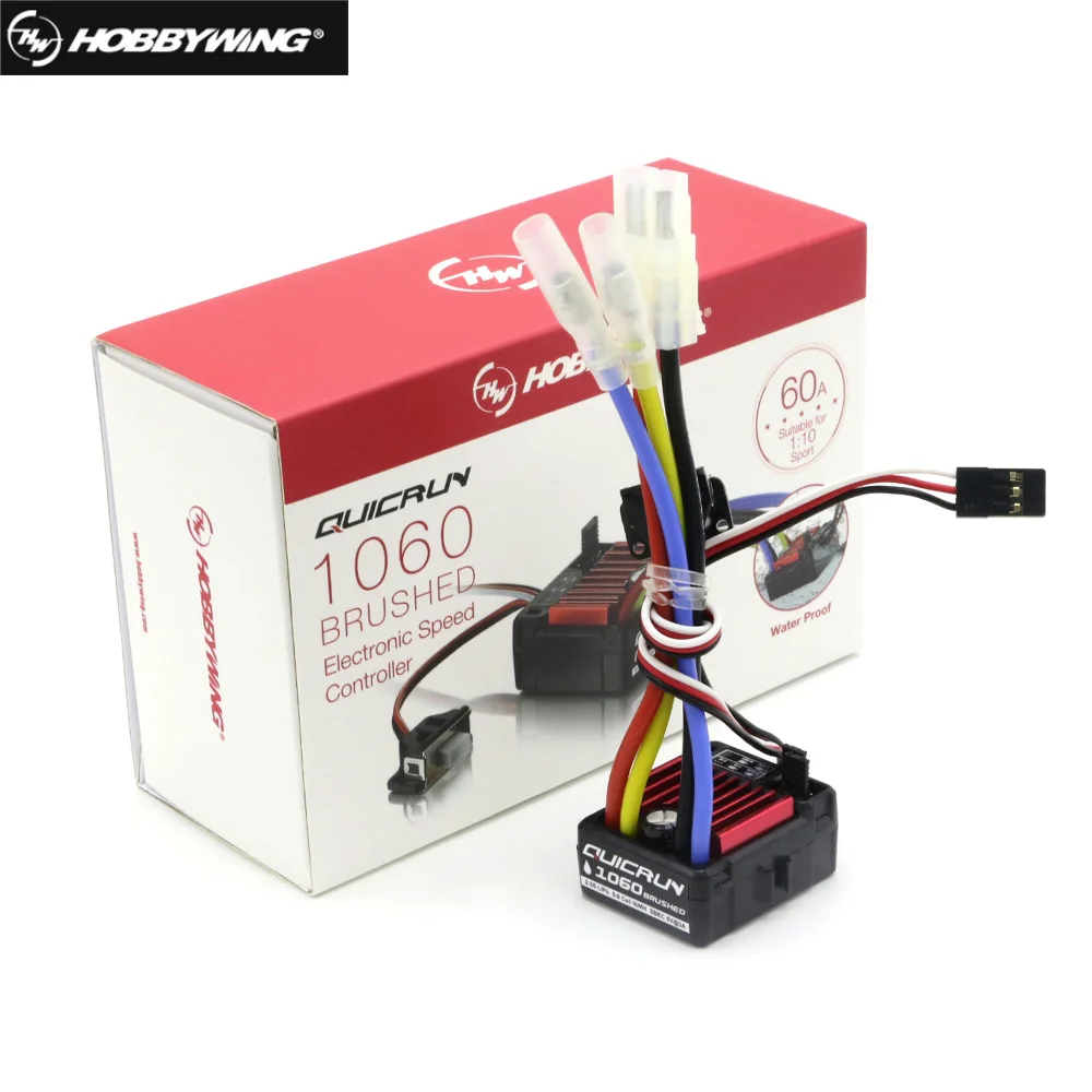 HobbyWing QuicRun матовый 1060 60A электронный регулятор скорости ESC 1060 с переключателем режимов BEC для 1:10 RC автомобилей