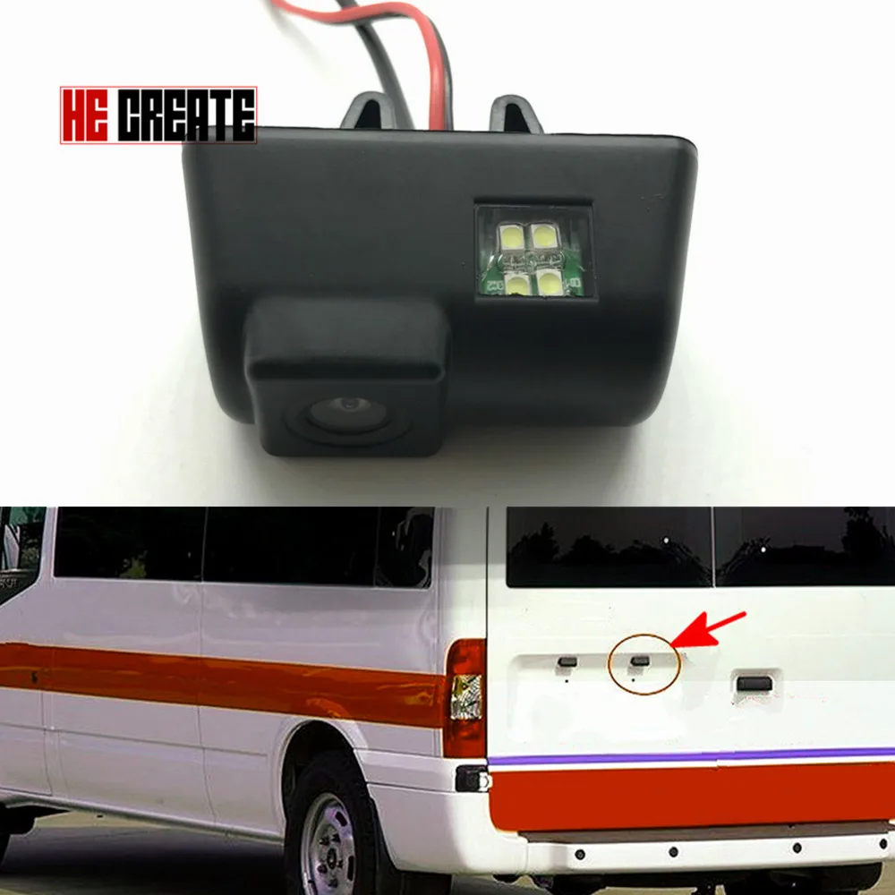 HE CREATE 170 Degree Ccd Hd Car Reversing Rear View License Plate For Ford Transit Connect