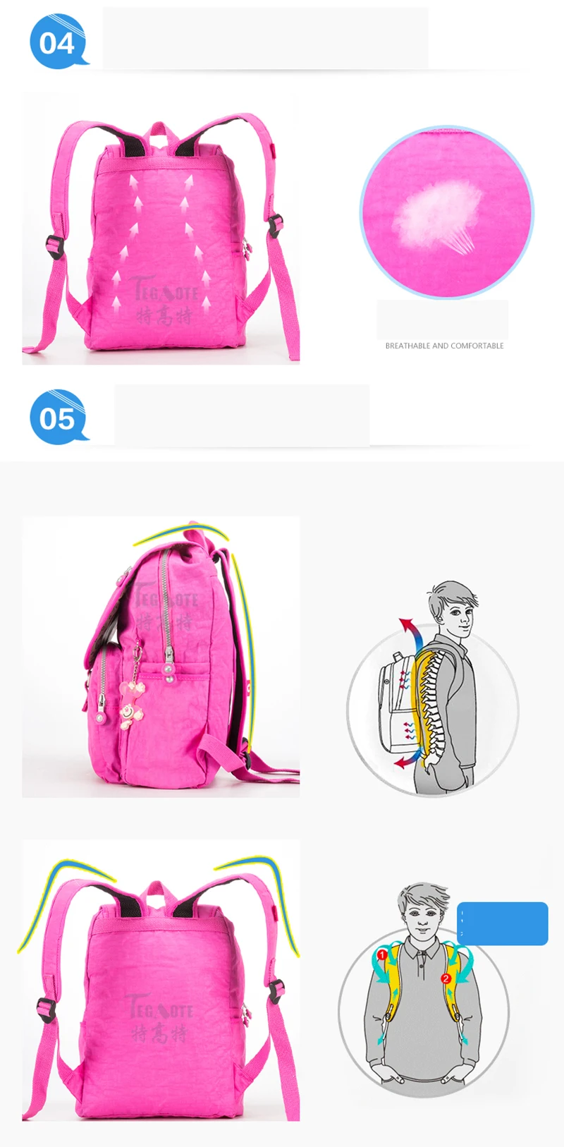 TEGAOTE, маленький рюкзак для девочек-подростков, Mochila Feminina, женские рюкзаки, Женский Одноцветный нейлоновый Повседневный Рюкзак Для Путешествий, Sac A Dos