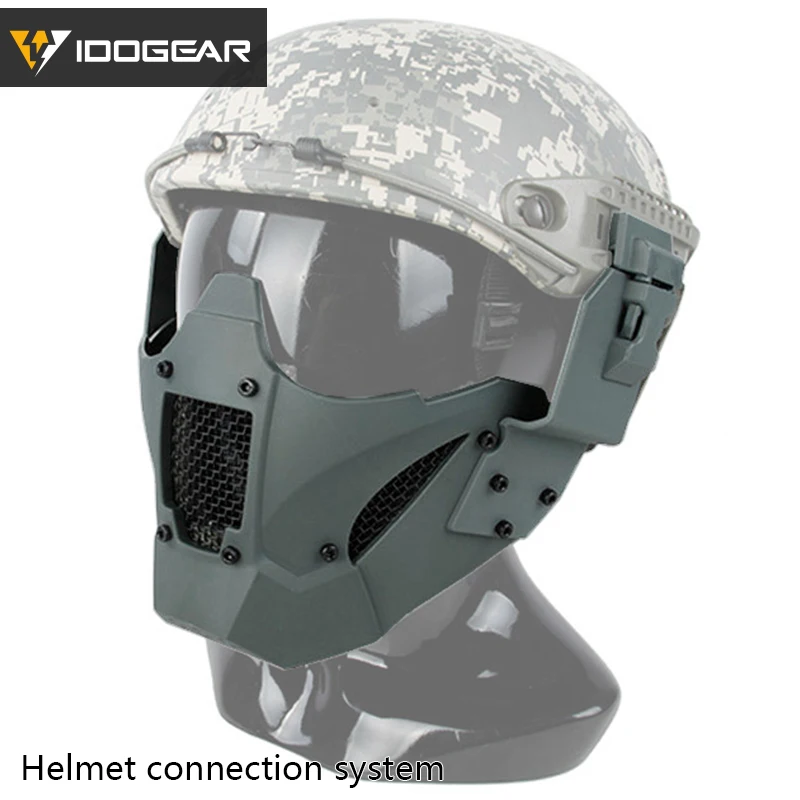 

IDOGEAR TMC Modular JAY Fast Mask Half Face mask Fast helmet rail connecting Combat Gear Airsoft Adjustable Tactical TMC Black