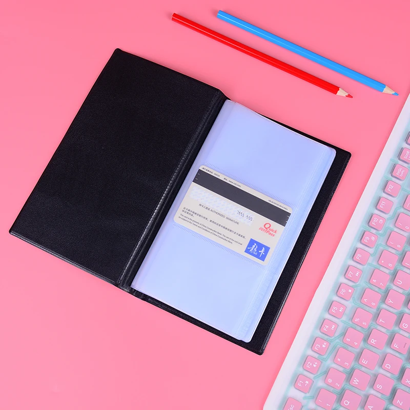 High Quality PU Leather 240 Cards Business Name Card Book Credit Card Holder Book Organizer