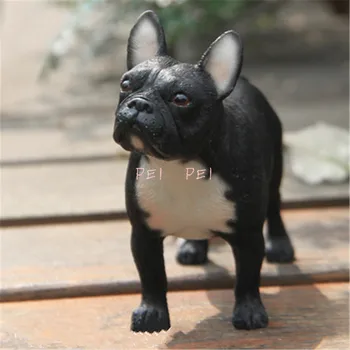 

Cute Puppy Statue Simulation Animal French Bulldog Creative Home Decor ResinAction Figure Collectible Model Toy BOX P1378