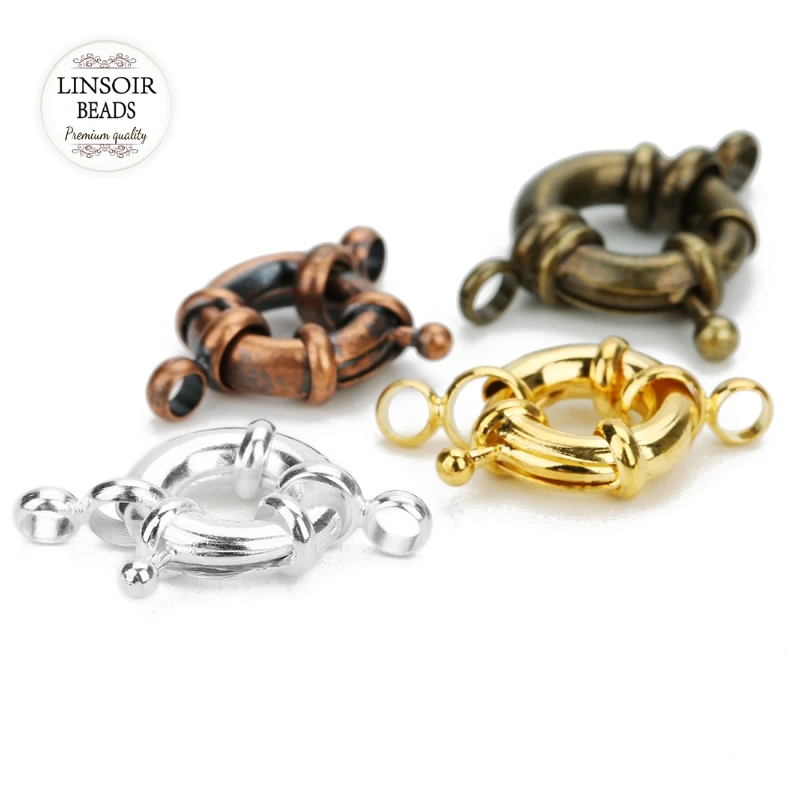

10pcs/lot Copper Round Claw Spring Clasps Dia 9/11/13/15/17/19/21mm Suitable For Bracelet Necklace Jewelry Making Accessories