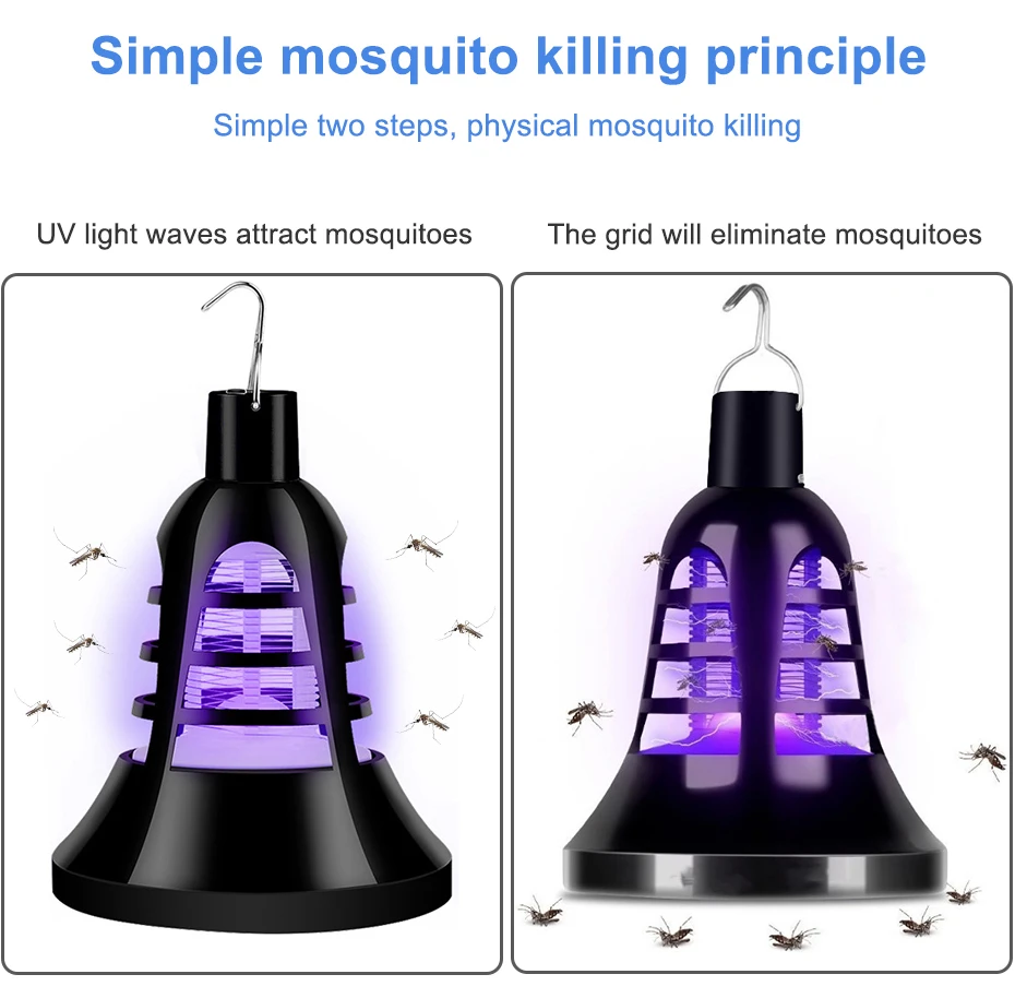 Mosquito Zapper светодиодный походный светильник USB power 5V Mosquito Killer лампа 2 режима Insect Killer Bugs Zapper Bugs Killer Внутреннее освещение