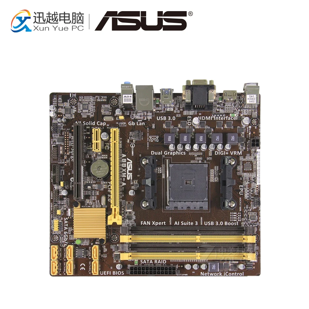 

Asus A88XM-A Desktop Motherboard A88X Socket FM2 DDR3 64G SATA3 USB3.0 Micro ATX