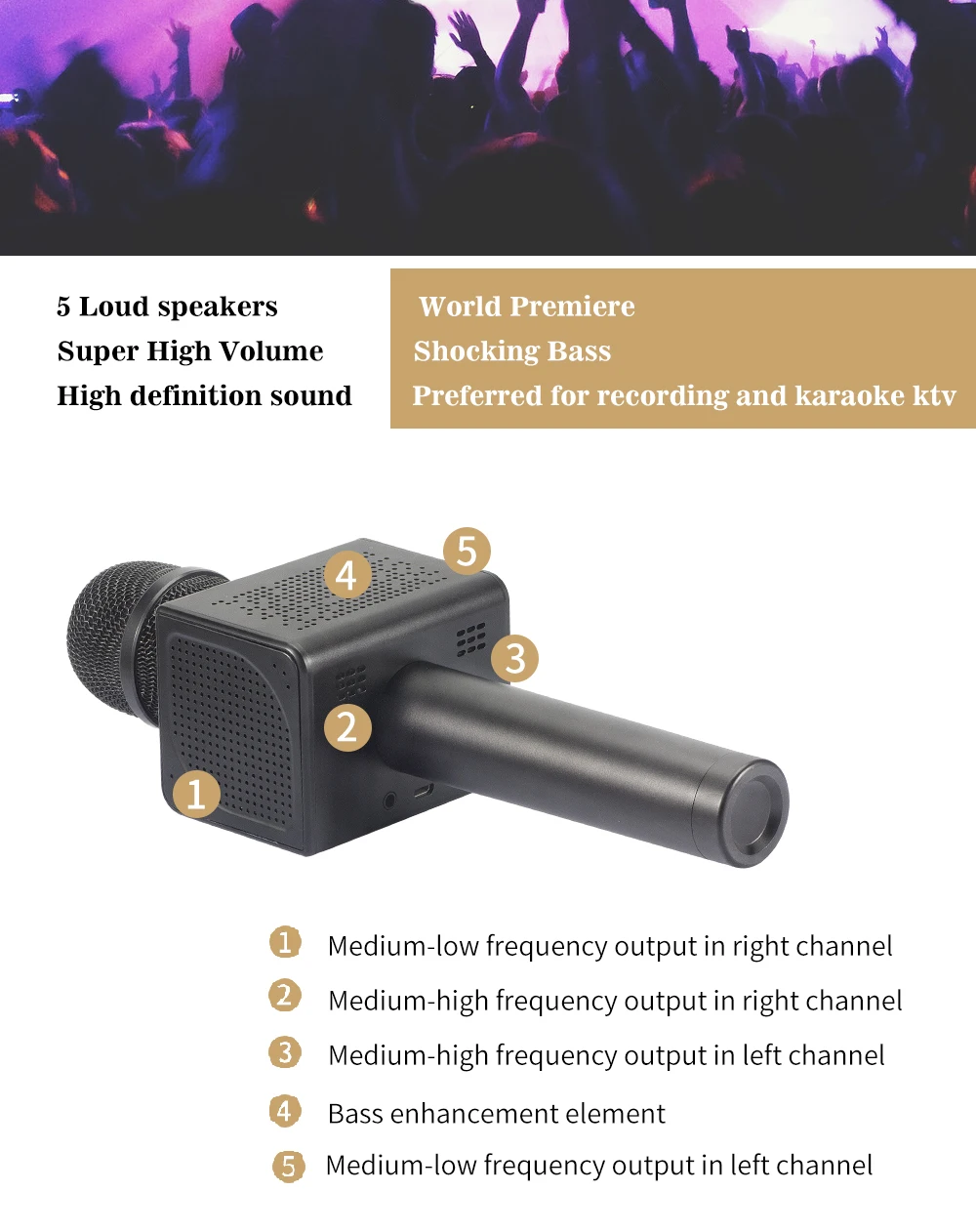 Original brand MicGeek Q11 Wireless Karaoke Microphone 2.1 Sound Track Dimensional Sound Voice Change 4 Speakers Smartphone 1