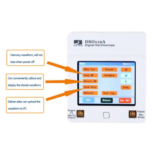 Portable Touch Screen Mini Digital Oscilloscope DSO 112A TFT USB Oscilloscope