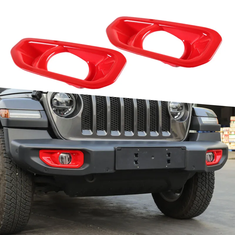 Car Stickers Cover Trim for Jeep Wrangler 2018 Up ABS Car Front Fog Lamp Decoration Cover for Jeep Wrangler JL Car Accessories (18)