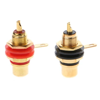

1 Pair RCA Female Socket Connector Chassis Panel Mount Adapter Audio Terminal Plug