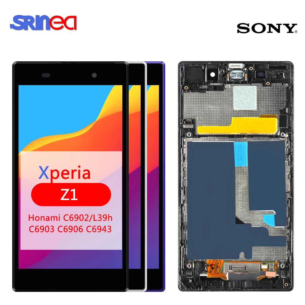 

LCD For SONY Z1 Display L39h C6902 C6903 C6906 C6943 For SONY Xperia Z1 LCD Display Touch Screen Digitizer With Adhisive