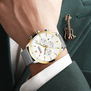 

Luxury Casual Watch Men Quartz Chronograph Male Clock Waterproof Stainless Steel Sport Watch Men Relogio Masculino CURREN