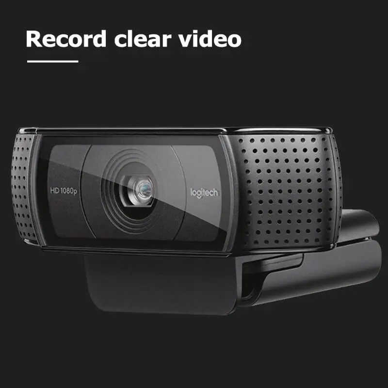 Веб-камера logitech C920 Full HD 1080P для записи видео с автоматической фокусировкой, камера с микрофоном для Youtube, аксессуары для студии