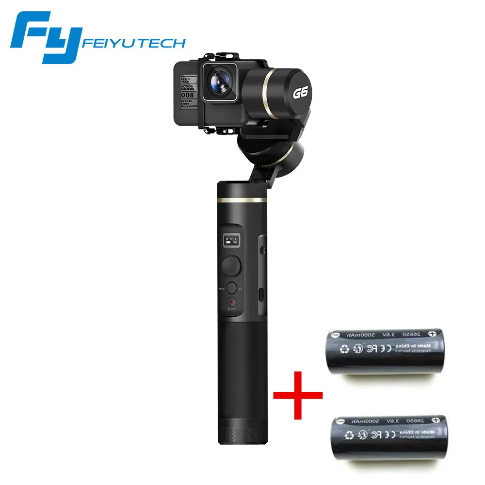 

(With Two Batteries) FY FeiyuTech G6 Handheld Gimbal For Camera Wifi+Blue Tooth OLED Screen Elevation Angle for Hero 6 5 4 RX0