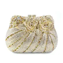 2016 neue Frauen Blume Kristall Abendtasche Schulter Taschen Diamanten Strass Handtasche Tag Kupplungen