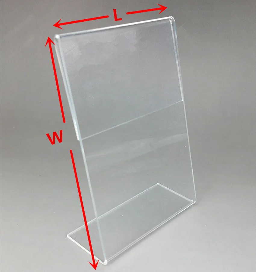 Вертикальный тип прозрачный T2mm акриловый A4A5 пластиковый знак дисплей бумажная рекламная карта настольная табличка держатель L стенд 20 шт Высокое качество