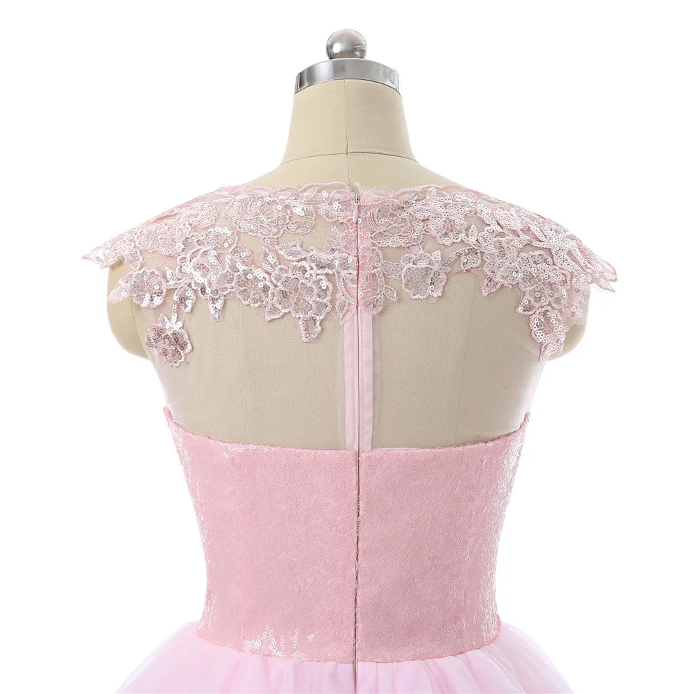 Rosa vestidos de baile a linha boné