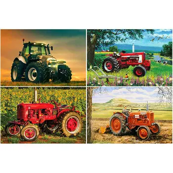 

DIY Diamond Painting Cross Stitch Kits landscape full Square Diamond Embroidery tractor Diamond Mosaic Pattern Needlework Crafts