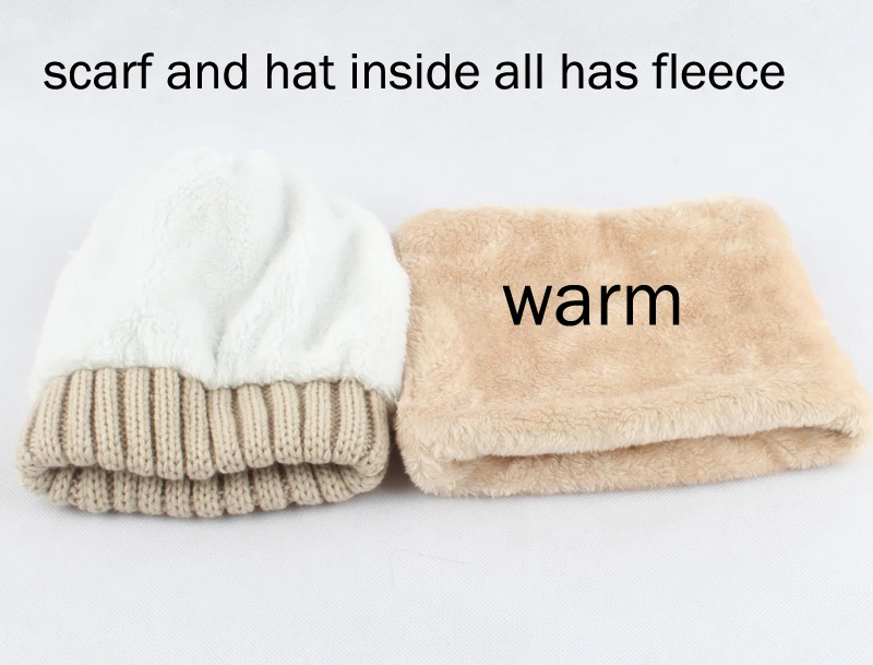 Winter Fleece Inside Warm Scarf Hat For Women Real Fur Pompom Beanie Twist Knitted Hat And Scarf Set