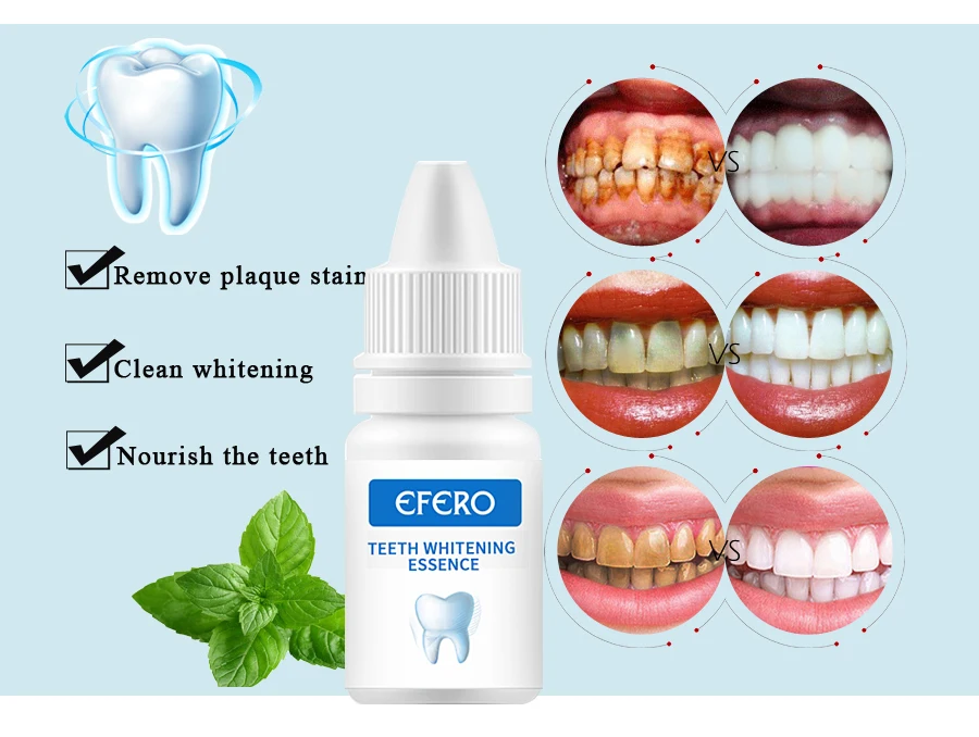 EFERO отбеливающая Сыворотка для зубов гель для гигиены полости рта эффективное удаление пятен зубной налет Чистящая эссенция для зубов Уход за зубами зубная паста