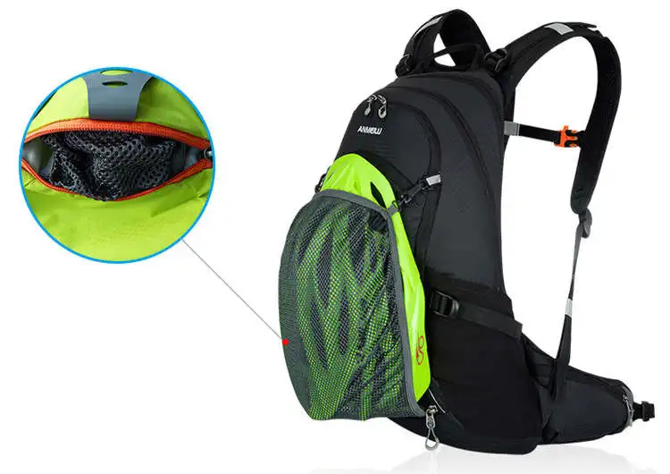 Водонепроницаемый 20л велосипедный рюкзак, MTB для верховой езды Спортивная дорожная сумка, велосипедный рюкзак с дождевиком, велосипедный рюкзак, без сумки для воды