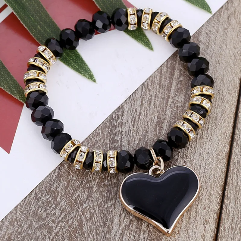 

MINHIN Charms Bracelets For Women Romantic Love Heart Pendant Wrist Bracelet Bangles Wedding Gift New Year Party Bracelet Femme