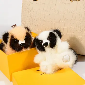 

100% Real Mink Fur Copenhagen Raccoon Rabbit Keychain Bag Pendant Car Accessories Mink Fur Accessories Key Chain Women