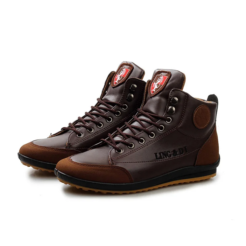 YWEEN Лидер продаж Мужские ботинки Демисезонный Водонепроницаемый кожаные туфли Для мужчин на зиму; женские ботильоны; обувь на шнуровке мужская обувь плюс размеры 38–46 - Цвет: Dark Brown