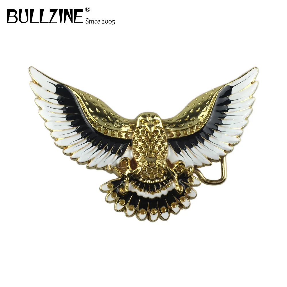 

The Bullzine Eagle belt buckle with enamel with gold finish FP-01348 with 4cm width loop