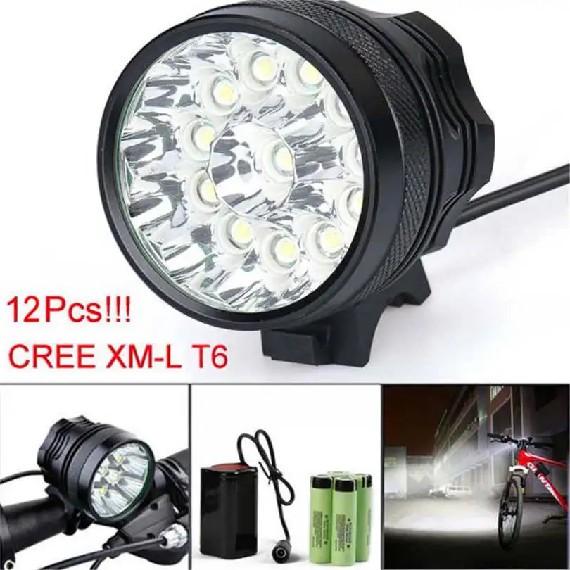 30000LM 12xXM-L T6 LED Bicycle Cycling Light Waterproof Lamp lanterna led bike flashlights headlamps,use 18650 Battery #4S19 (5)