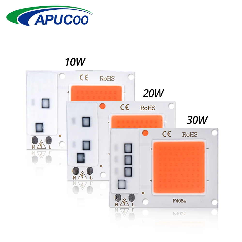 220V 110V Полный спектр COB светодиодный Grow светильник чип 10 Вт 20 30 вт DIY прожектор