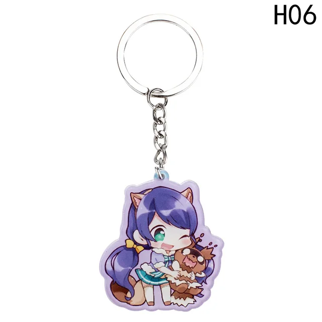 Anime Keychain Cute Cartoon Character Acrylic Keychain Sleepy Cute Animal Twoside Print Keychain