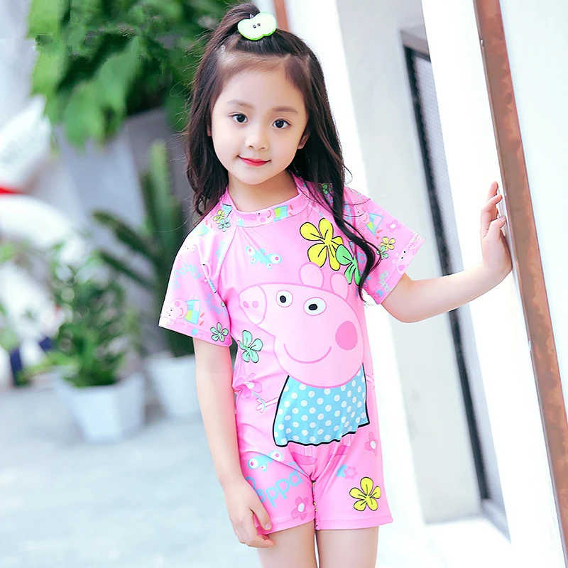 

2018 Girls Swimsuit Swimwear Kids Girls Swimming Short Custome Summer Clothes Beach Suit Sport Wear Bathing Suit Cover-ups
