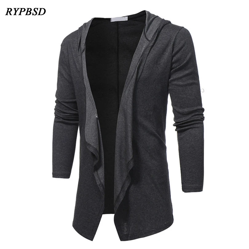 Gothic Mens Cardigan Jacket Spring 2023 Fashion V Neck Shawl Punk Cardigan Jacket Long Sleeve Solid Color Casual Hip Hop Clothes